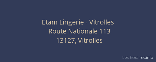 Etam Lingerie - Vitrolles