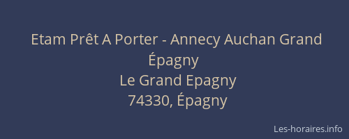 Etam Prêt A Porter - Annecy Auchan Grand Épagny