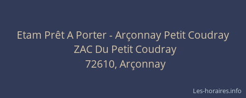 Etam Prêt A Porter - Arçonnay Petit Coudray