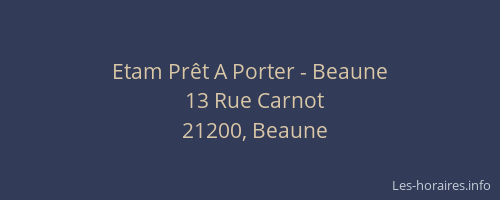 Etam Prêt A Porter - Beaune