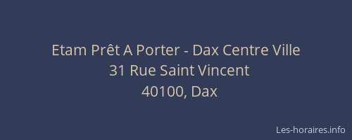 Etam Prêt A Porter - Dax Centre Ville