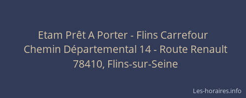 Etam Prêt A Porter - Flins Carrefour