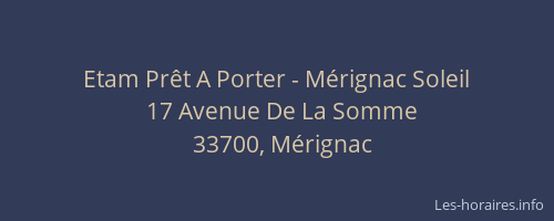Etam Prêt A Porter - Mérignac Soleil