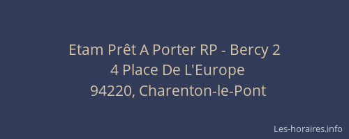 Etam Prêt A Porter RP - Bercy 2