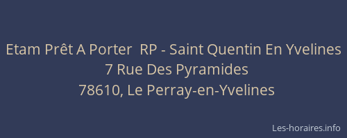 Etam Pr&ecirc;t A Porter  RP - Saint Quentin En Yvelines