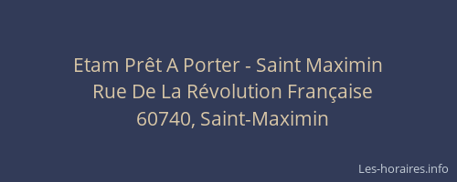 Etam Prêt A Porter - Saint Maximin