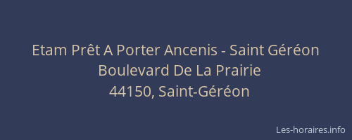 Etam Prêt A Porter Ancenis - Saint Géréon