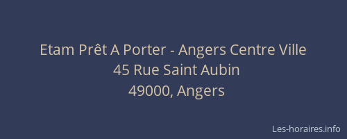 Etam Prêt A Porter - Angers Centre Ville