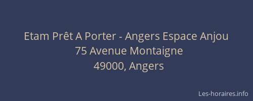 Etam Prêt A Porter - Angers Espace Anjou