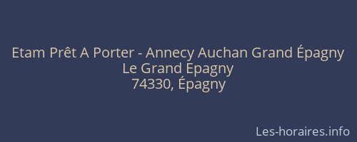 Etam Prêt A Porter - Annecy Auchan Grand Épagny