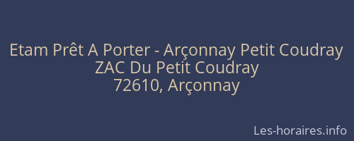 Etam Prêt A Porter - Arçonnay Petit Coudray