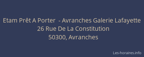 Etam Prêt A Porter  - Avranches Galerie Lafayette