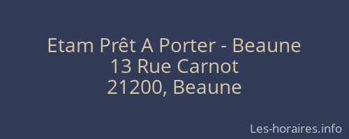 Etam Prêt A Porter - Beaune