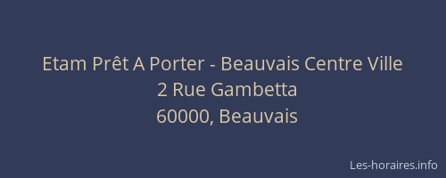 Etam Prêt A Porter - Beauvais Centre Ville