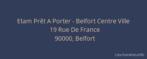 Etam Prêt A Porter - Belfort Centre Ville