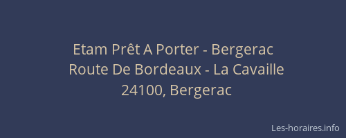 Etam Prêt A Porter - Bergerac