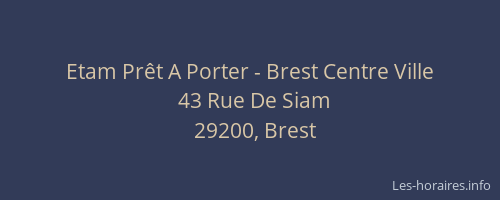Etam Prêt A Porter - Brest Centre Ville