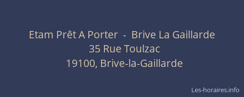 Etam Prêt A Porter  -  Brive La Gaillarde