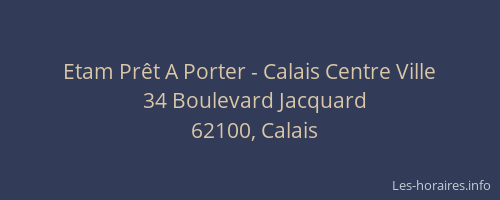 Etam Prêt A Porter - Calais Centre Ville