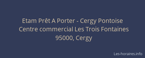 Etam Prêt A Porter - Cergy Pontoise