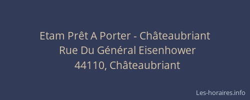 Etam Prêt A Porter - Châteaubriant