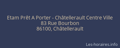Etam Prêt A Porter - Châtellerault Centre Ville