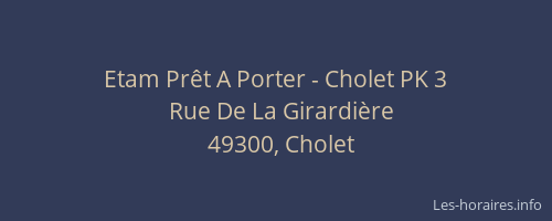 Etam Prêt A Porter - Cholet PK 3