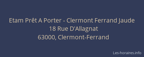 Etam Prêt A Porter - Clermont Ferrand Jaude