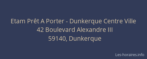 Etam Prêt A Porter - Dunkerque Centre Ville