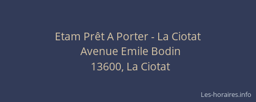 Etam Prêt A Porter - La Ciotat