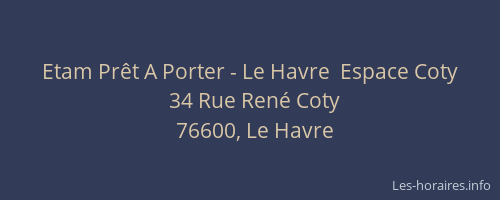 Etam Prêt A Porter - Le Havre  Espace Coty