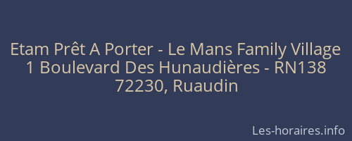 Etam Prêt A Porter - Le Mans Family Village
