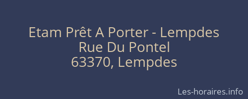 Etam Prêt A Porter - Lempdes