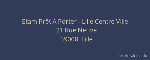 Etam Prêt A Porter - Lille Centre Ville