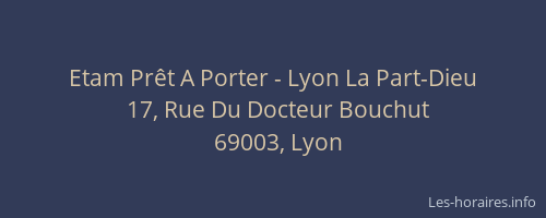 Etam Prêt A Porter - Lyon La Part-Dieu