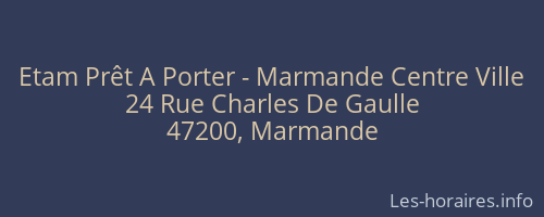 Etam Prêt A Porter - Marmande Centre Ville