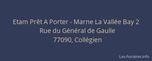Etam Prêt A Porter - Marne La Vallée Bay 2