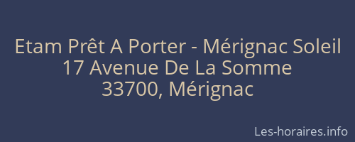 Etam Prêt A Porter - Mérignac Soleil