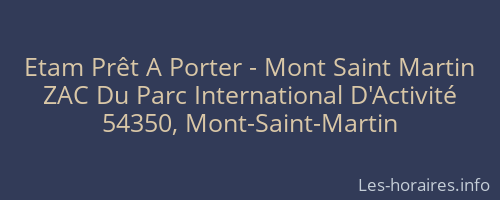 Etam Prêt A Porter - Mont Saint Martin