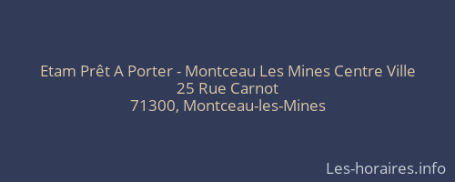 Etam Prêt A Porter - Montceau Les Mines Centre Ville