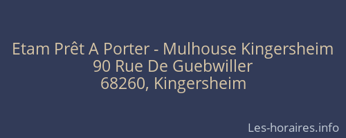 Etam Prêt A Porter - Mulhouse Kingersheim