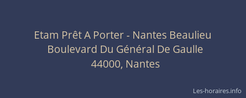 Etam Prêt A Porter - Nantes Beaulieu