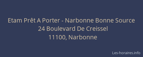 Etam Prêt A Porter - Narbonne Bonne Source