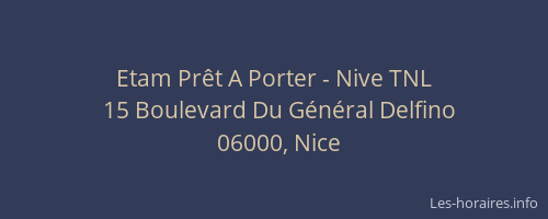Etam Prêt A Porter - Nive TNL