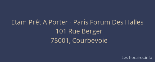 Etam Prêt A Porter - Paris Forum Des Halles