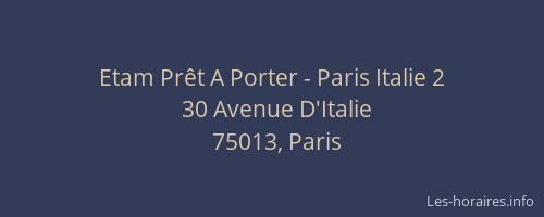 Etam Prêt A Porter - Paris Italie 2