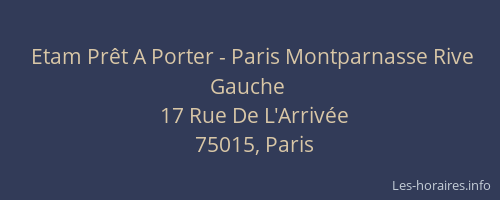 Etam Prêt A Porter - Paris Montparnasse Rive Gauche