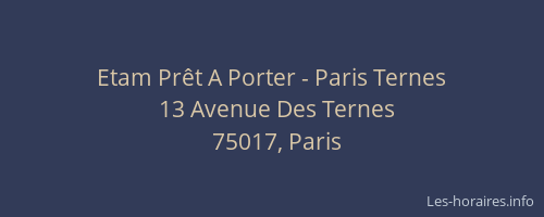 Etam Prêt A Porter - Paris Ternes