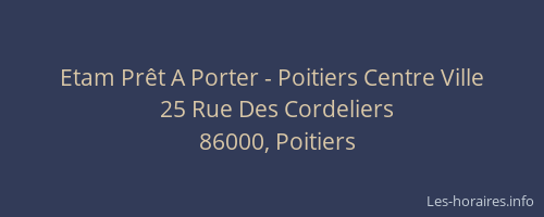 Etam Prêt A Porter - Poitiers Centre Ville