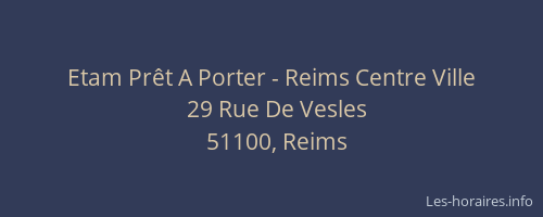 Etam Prêt A Porter - Reims Centre Ville